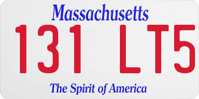 MA license plate 131LT5