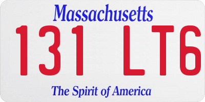 MA license plate 131LT6