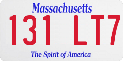 MA license plate 131LT7