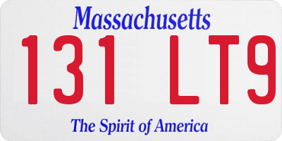 MA license plate 131LT9