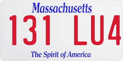 MA license plate 131LU4