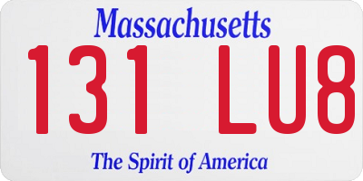 MA license plate 131LU8