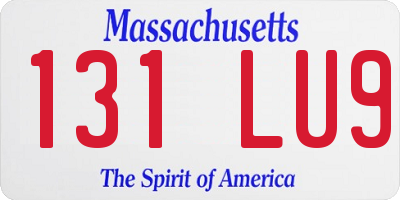 MA license plate 131LU9