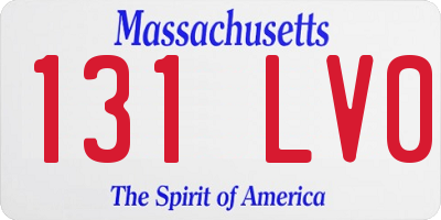MA license plate 131LV0