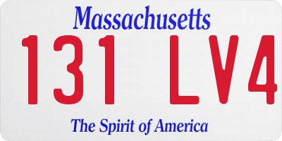 MA license plate 131LV4