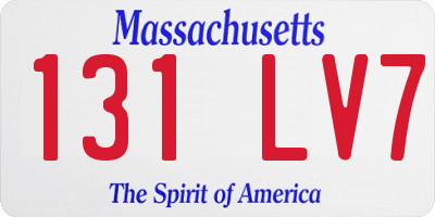 MA license plate 131LV7