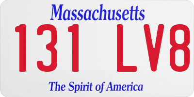 MA license plate 131LV8