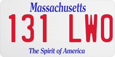 MA license plate 131LW0