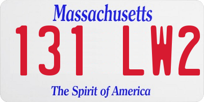 MA license plate 131LW2