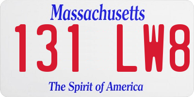 MA license plate 131LW8