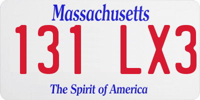 MA license plate 131LX3