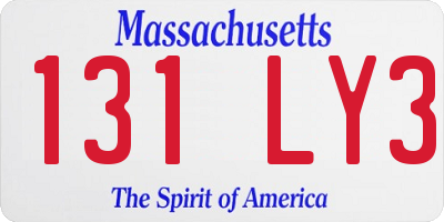 MA license plate 131LY3