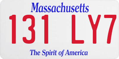 MA license plate 131LY7