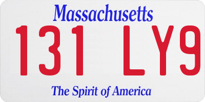 MA license plate 131LY9