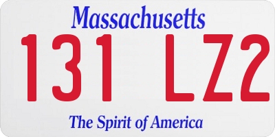 MA license plate 131LZ2