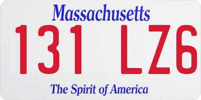 MA license plate 131LZ6