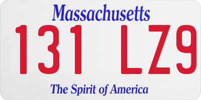 MA license plate 131LZ9