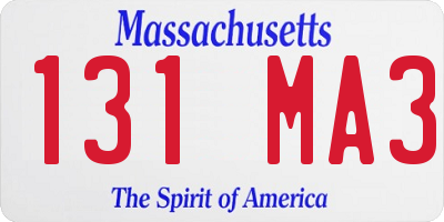 MA license plate 131MA3
