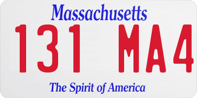 MA license plate 131MA4