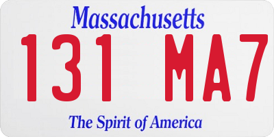 MA license plate 131MA7