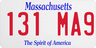 MA license plate 131MA9