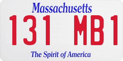 MA license plate 131MB1
