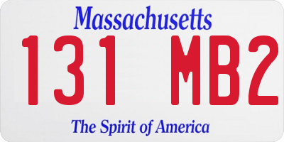 MA license plate 131MB2