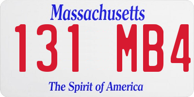 MA license plate 131MB4