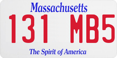 MA license plate 131MB5
