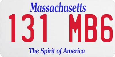 MA license plate 131MB6