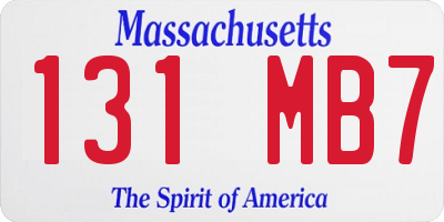 MA license plate 131MB7