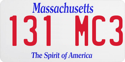 MA license plate 131MC3