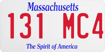 MA license plate 131MC4
