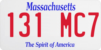 MA license plate 131MC7