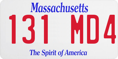 MA license plate 131MD4