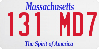 MA license plate 131MD7
