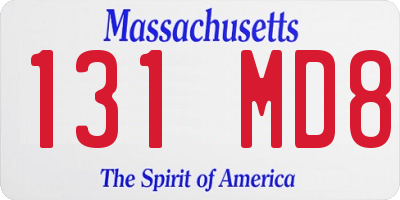 MA license plate 131MD8