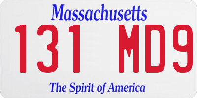 MA license plate 131MD9
