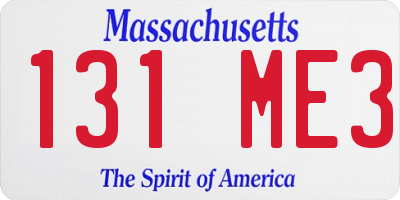 MA license plate 131ME3
