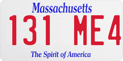 MA license plate 131ME4