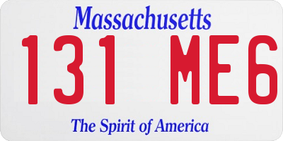 MA license plate 131ME6