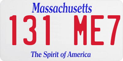 MA license plate 131ME7