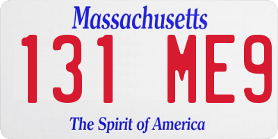 MA license plate 131ME9