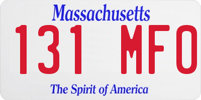MA license plate 131MF0