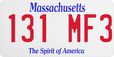 MA license plate 131MF3