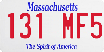 MA license plate 131MF5