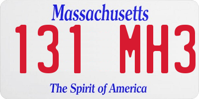 MA license plate 131MH3