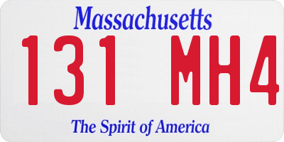 MA license plate 131MH4