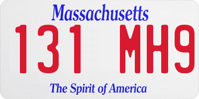 MA license plate 131MH9