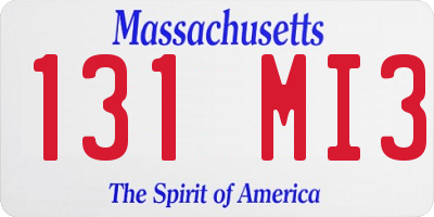 MA license plate 131MI3